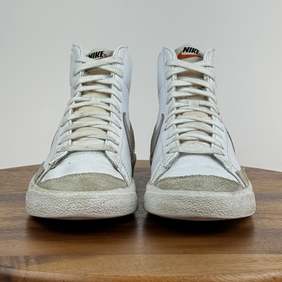 Womens Nike Blazer Mid '77 Vintage White‎ Leather Casual Sneakers Shoes Size 9 M - Picture 3 of 8